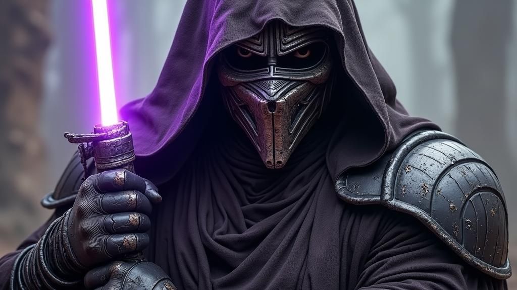 Dark Jedi Warrior with Purple Lightsaber