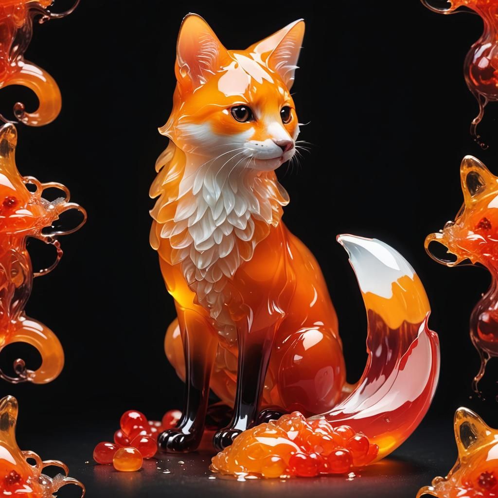 Adorable Glass Jelly Figures with Soft Reflections