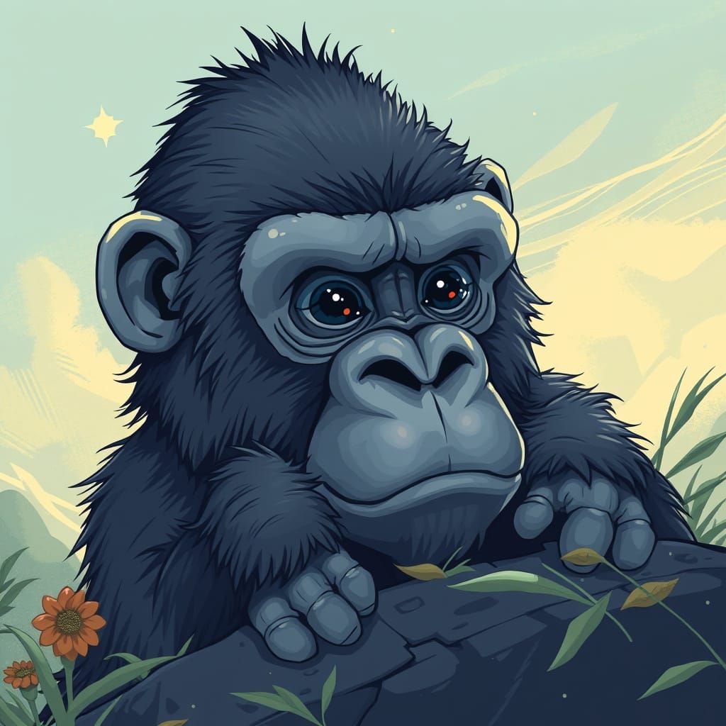 AI Art of a Little Gorilla