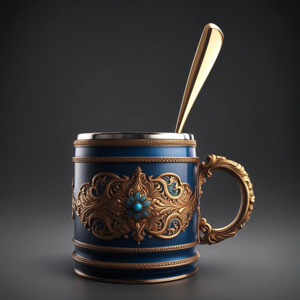 Mug Design with Beveled Base in Detailed Digital Art