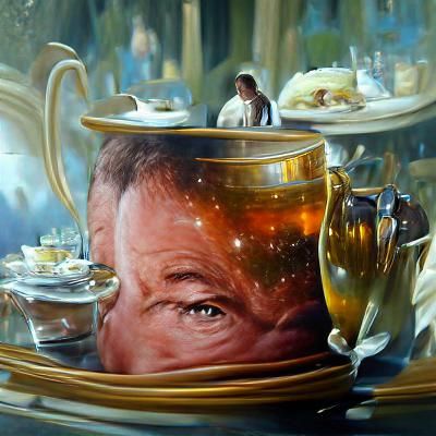 William Shatner High Tea: Oil Painting