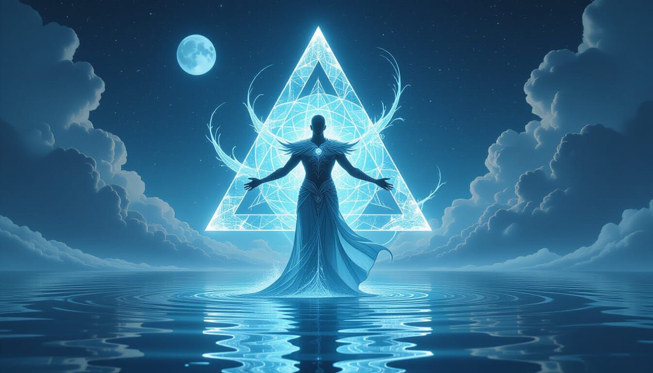 Aquatic Magickal Prince in Surreal Water Dance