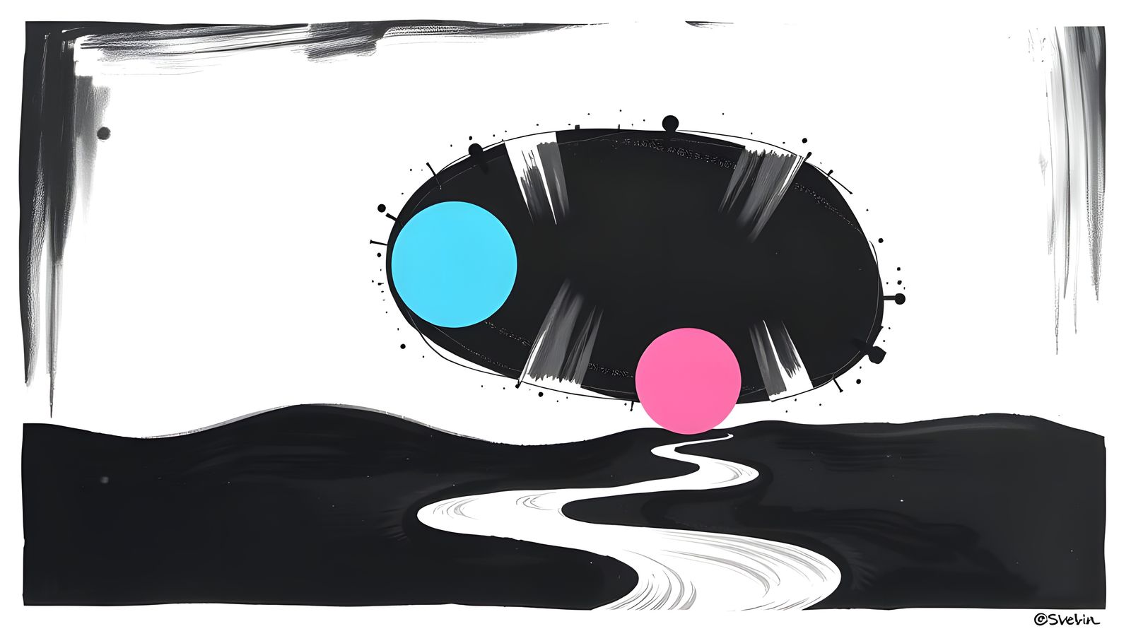 The turquoise or the pink; which would you choose? (abstract...