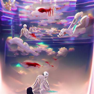 Abstract Afterlife: Ethereal Forms in the Darkness