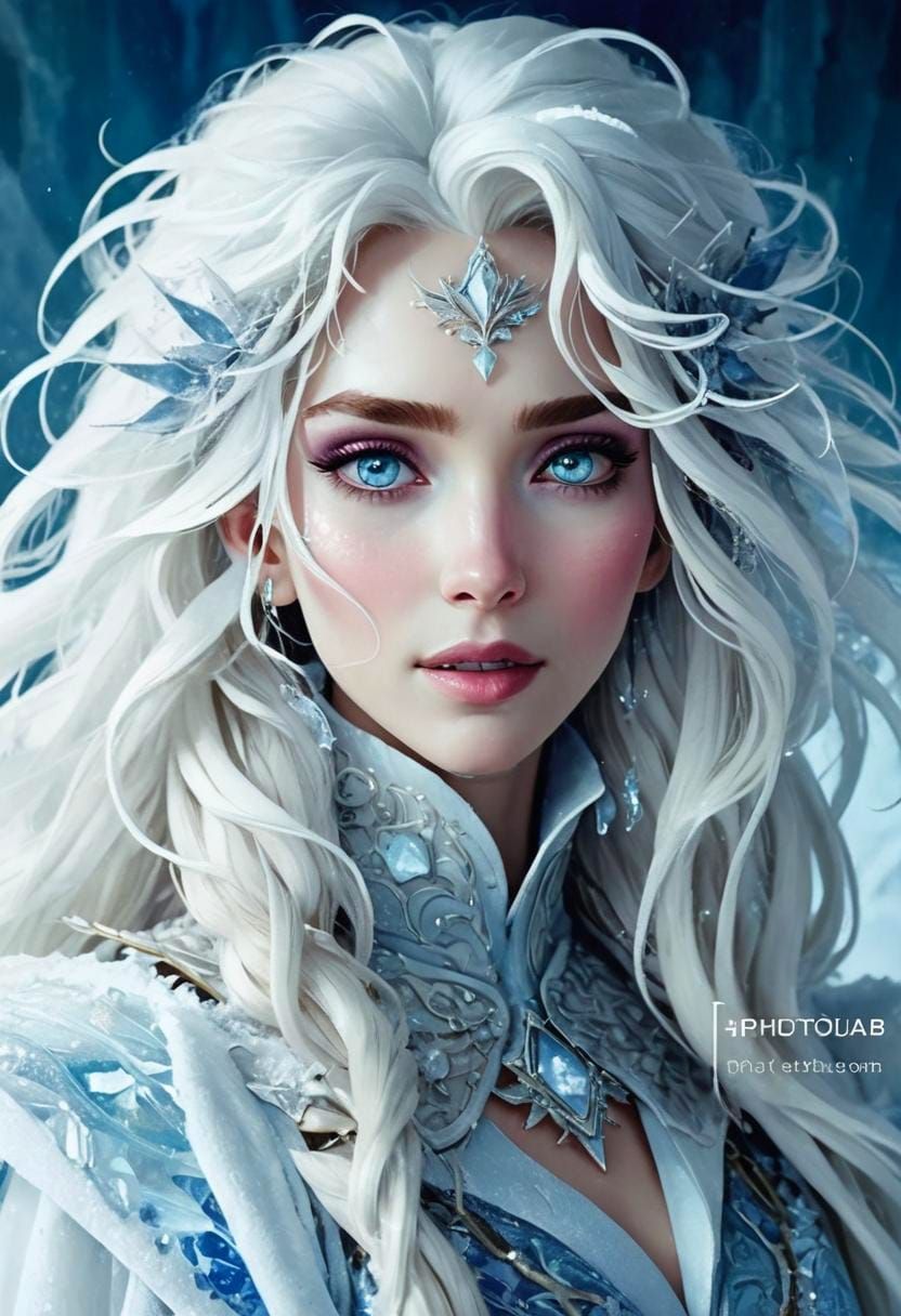 Icy Princess Portrait in Winter Fantasy Style