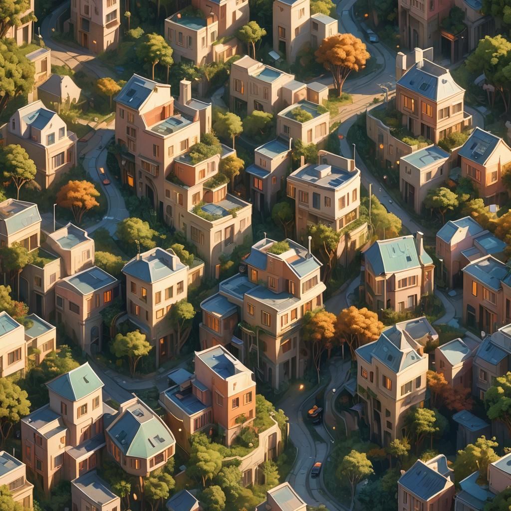 Hyperrealistic Intergalactic Cityscape in Golden Hour