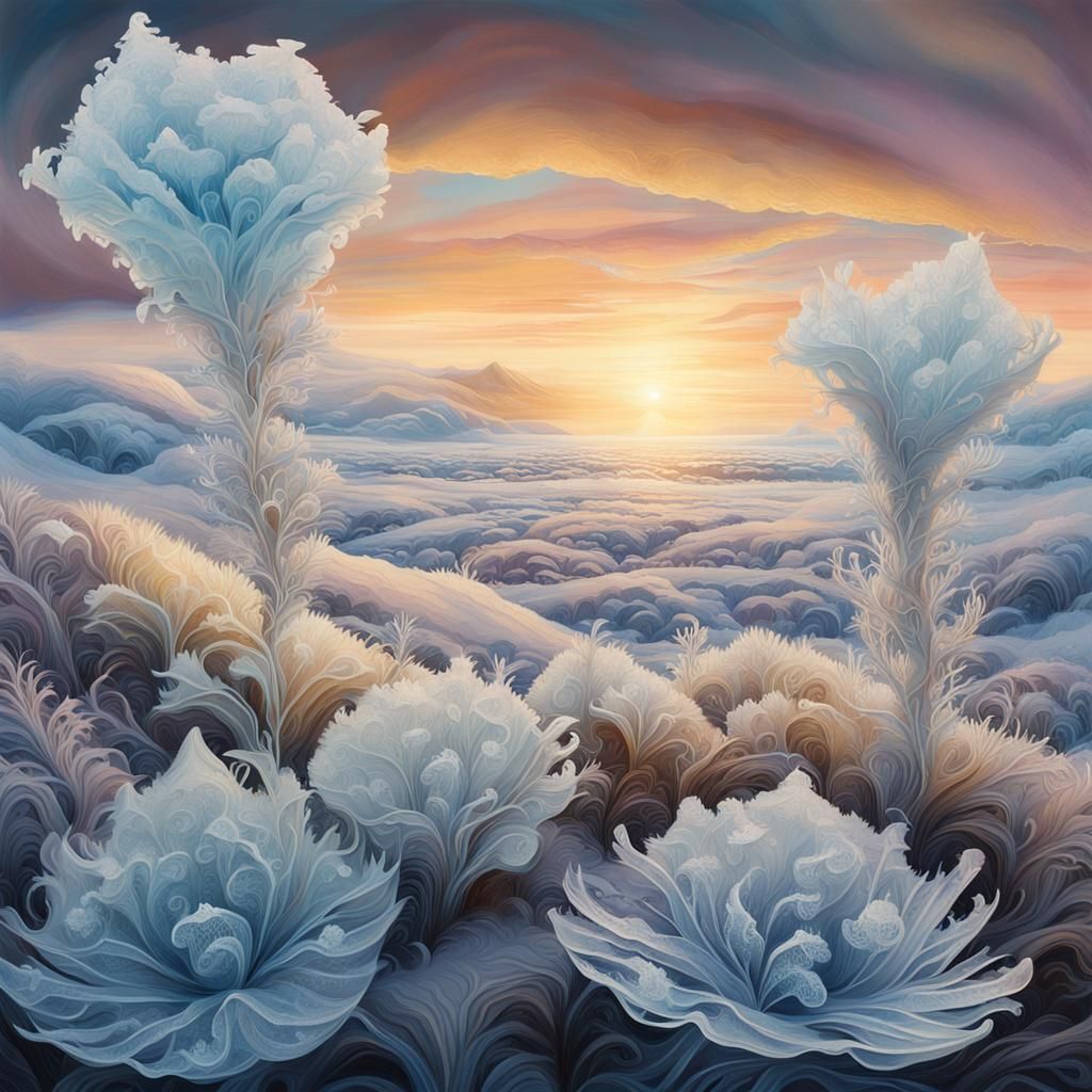 Frost Flowers Bloom in Iceland: Magical Realism