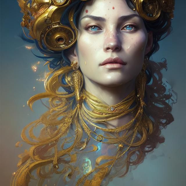 Sacred Queen Mother Portrait in Hyperdetailed Lighting