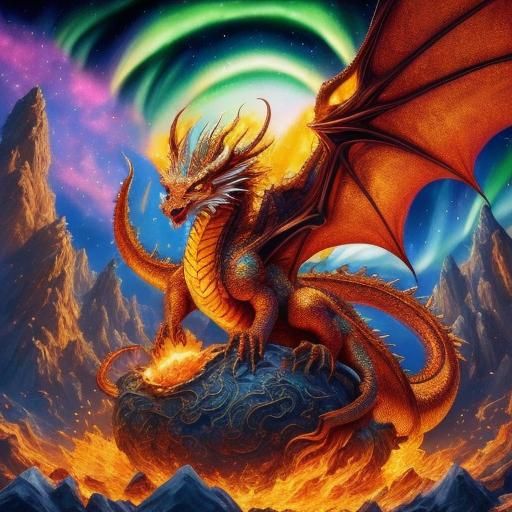 <lora:Dreamshaper Dragons:1.0> Meisterwerk,Eine  Drache sitz...