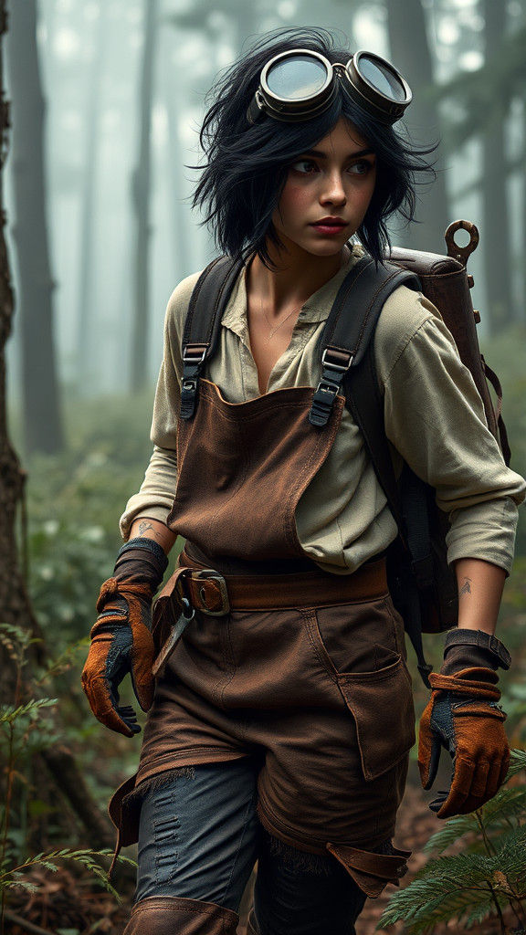 Alchemist Girl's Forest Adventure: Syd Mead and Miyazaki Sty...