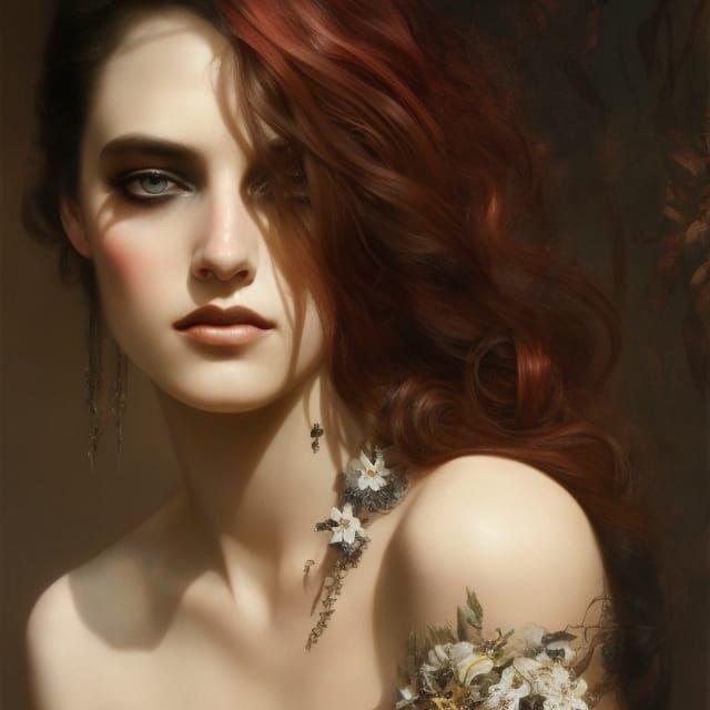 Beautiful Woman with Detailed Eyes in Photorealistic Style