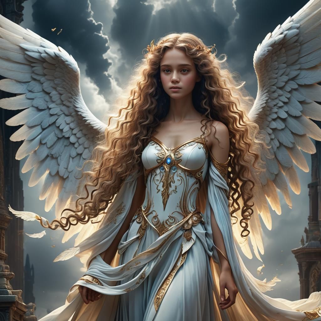 Epic Angel with Wings Digital Matte Painting