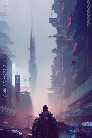 Cyberpunk Horizon Zero Dawn with Japanese Ornaments