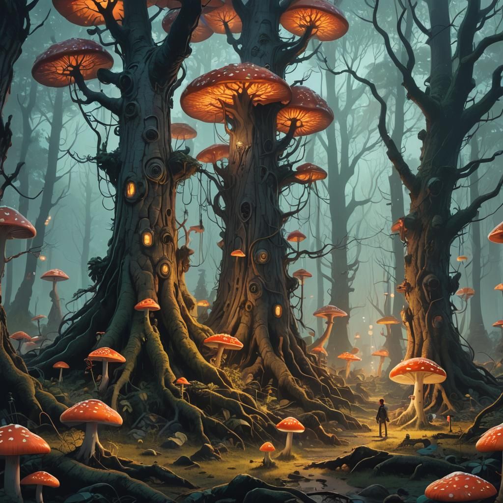 Mystical Forest Gathering of Mythical Creatures