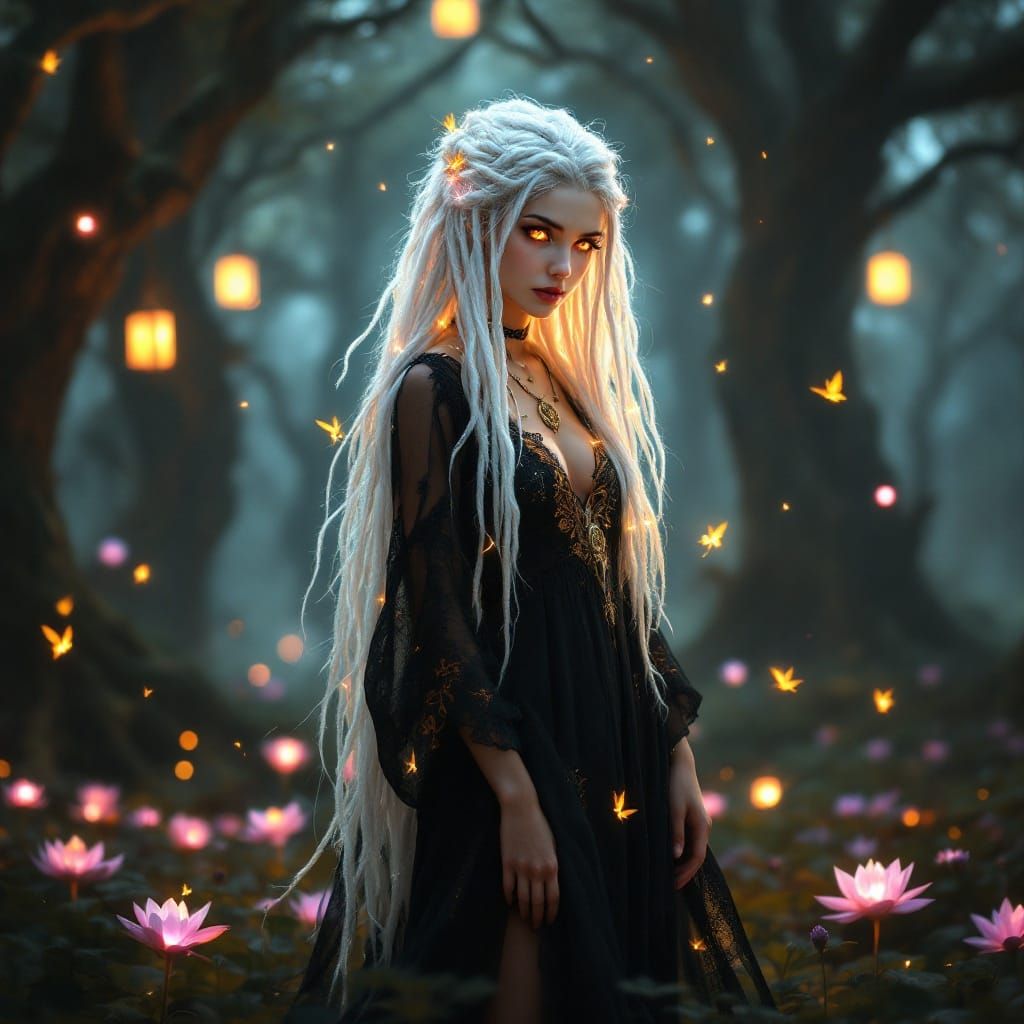 Mystical Forest Enchantress in Ethereal Beauty