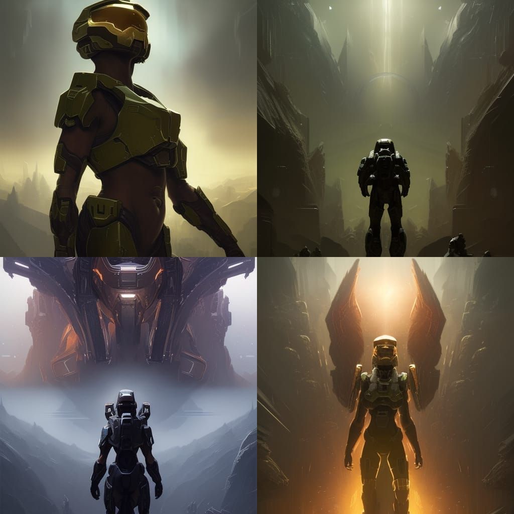 Dark Fantasy Halo Concept Art in 8k