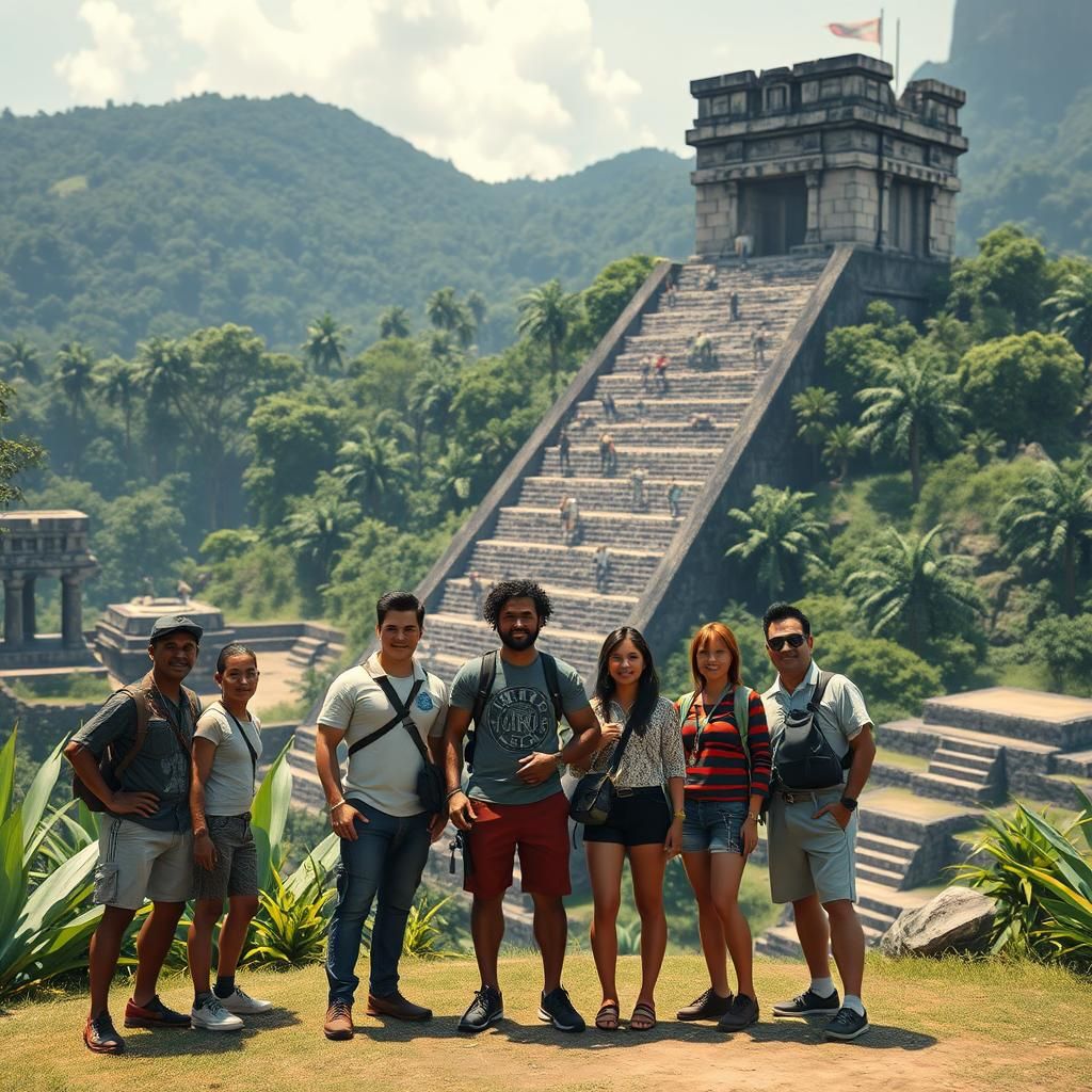 Aztec Ruins and Jungle: 3D Game Cinematic Scene