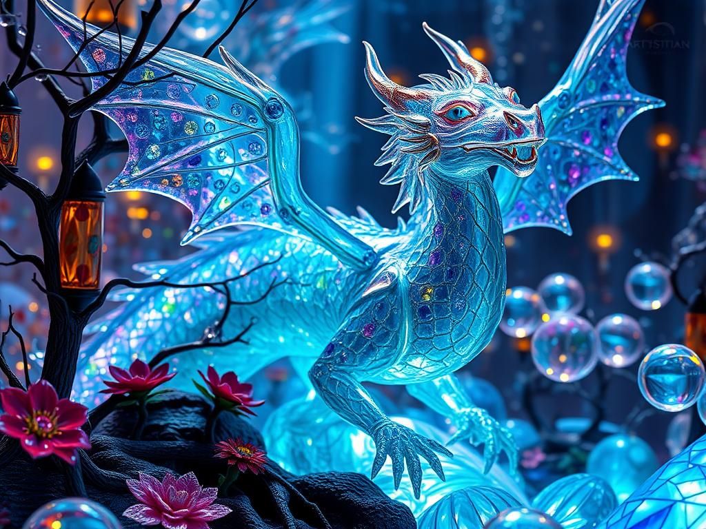 Glass Dream Dragon in Enchanting Forest