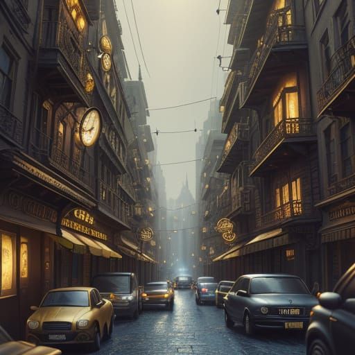 Miniature City Inside Antique Pocket Watch