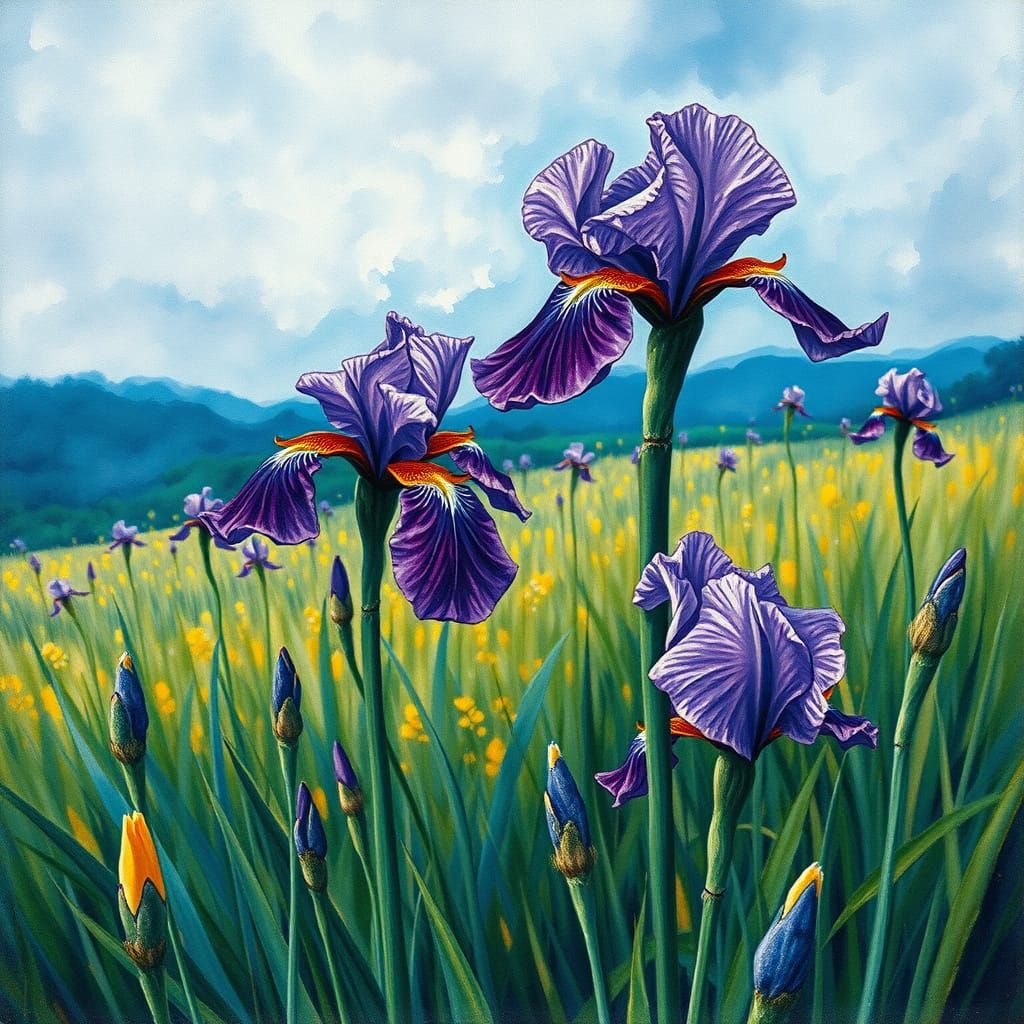 Surreal Floral Goddess in a Vibrant Meadow