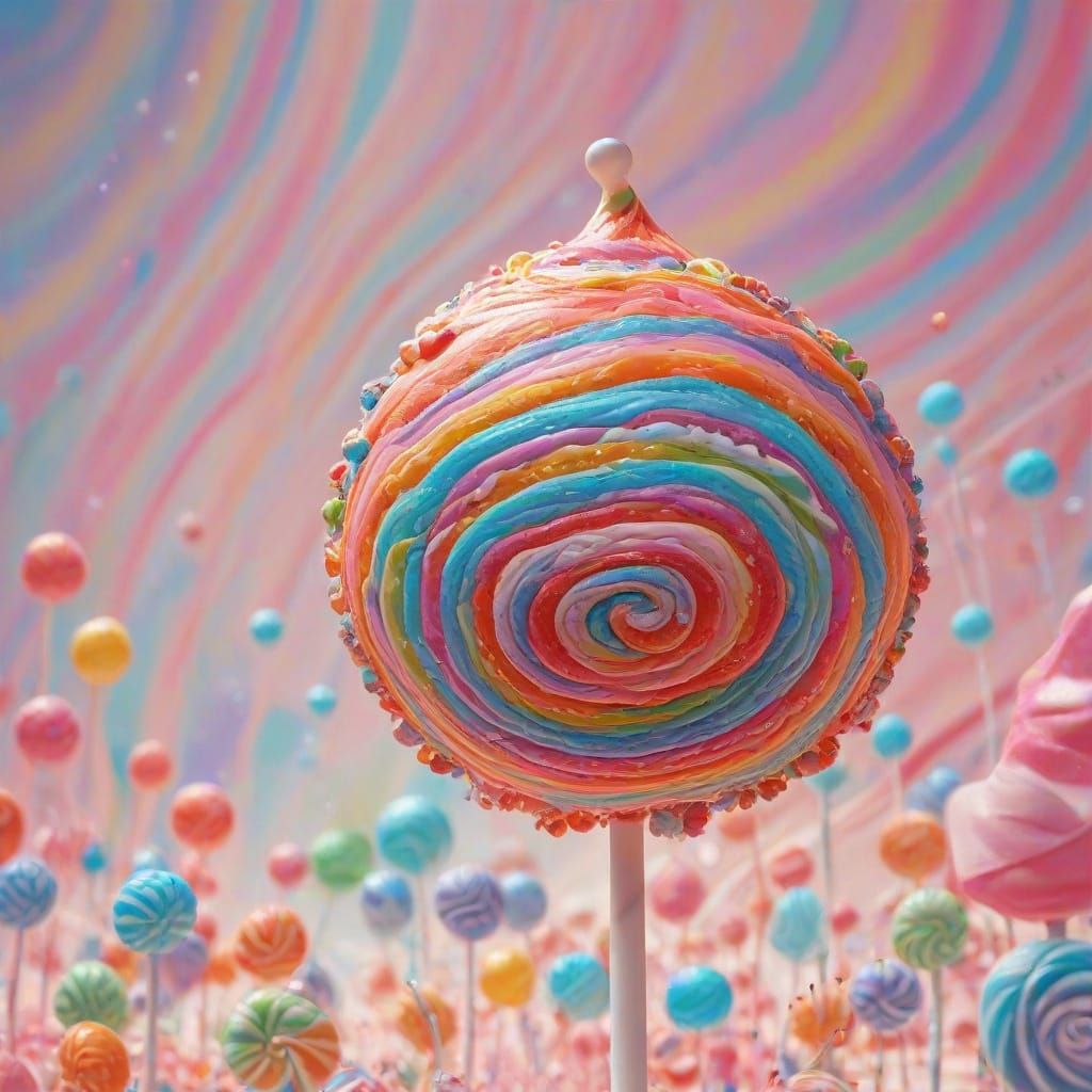 Candy King in Candyland Gouache Painting