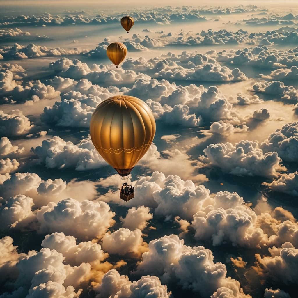 Girl on Cloud Balloon: Cinematic Photography