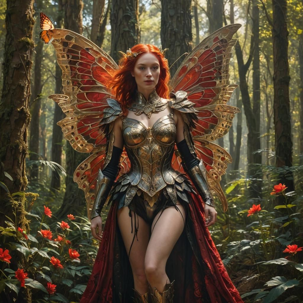 A medium, Hyperrealistic shot of a voluptuous, large chested...