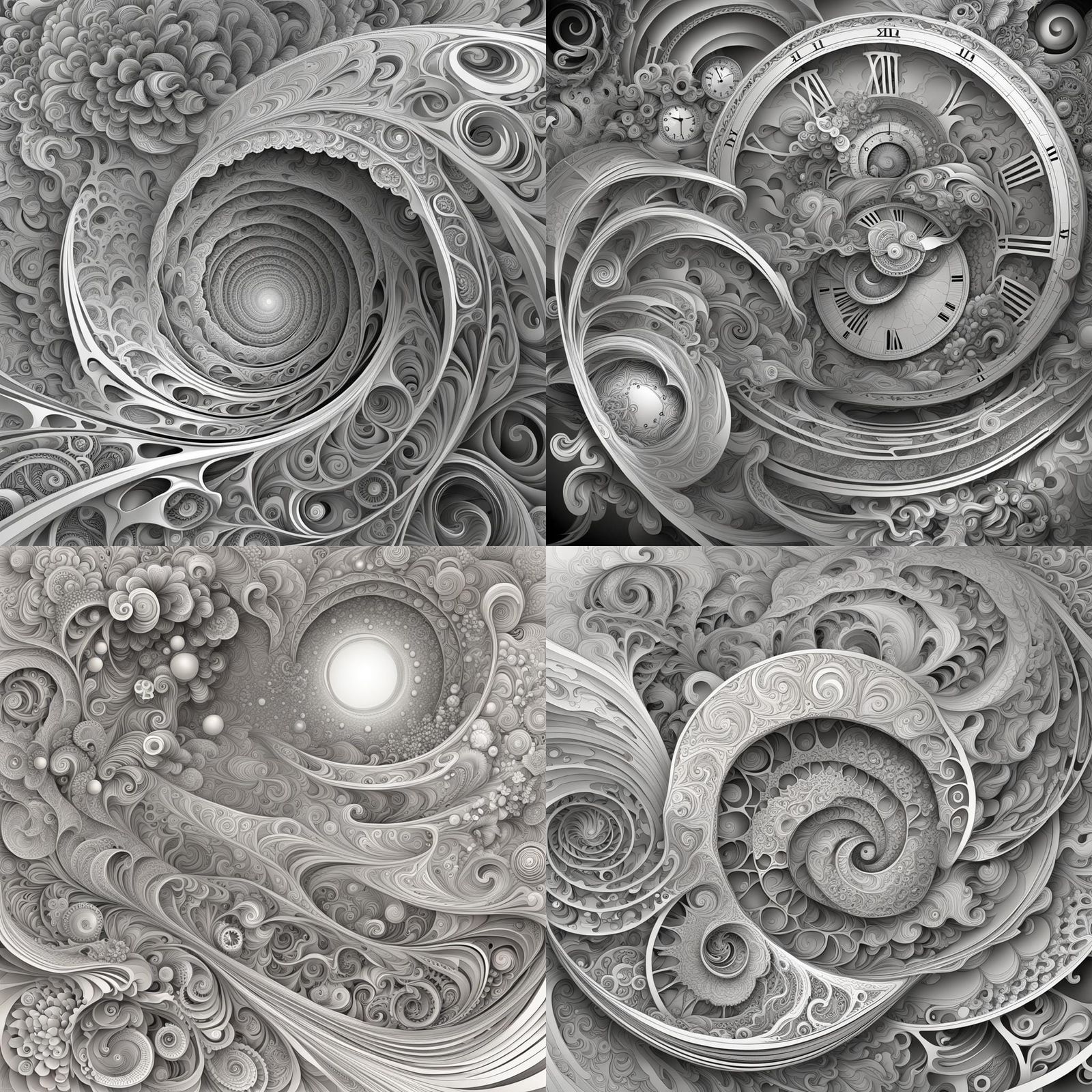 Abstract Fractal Art with Wave Function and Zentangle