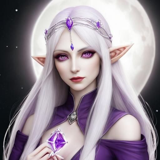 Enchantress with Crystal Orb and Elven Adornments