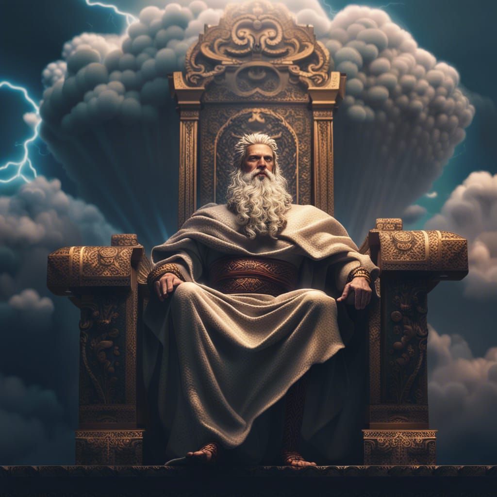 Zeus sitting on his throne in Olympia