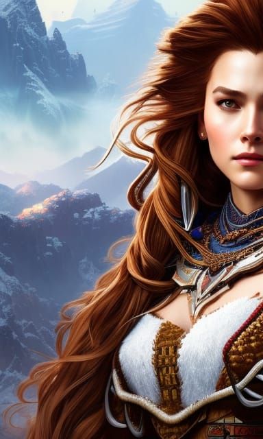 Aloy of Horizon Zero Dawn: Digital Art Nouveau Portrait
