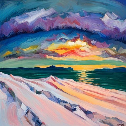 North Pole as Impasto Expressionist Painting