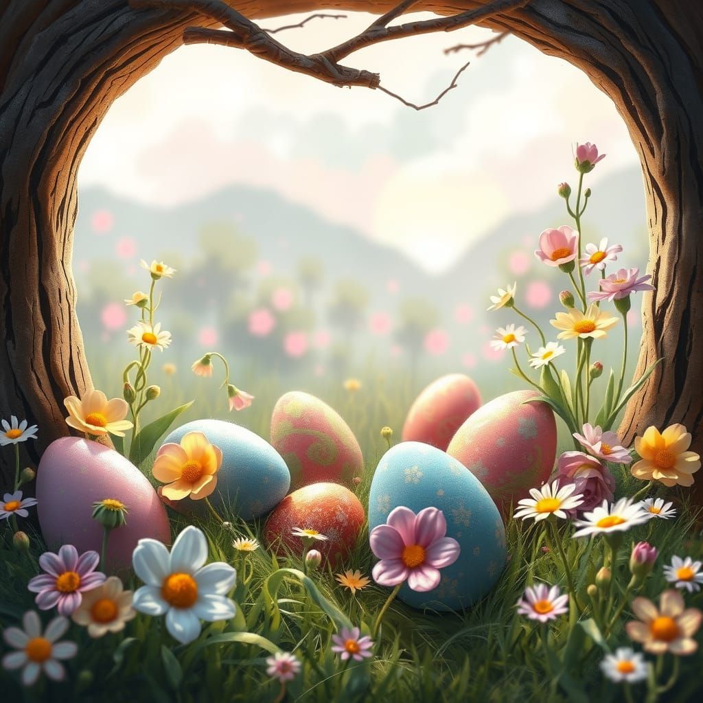 Dreamy Easter Wonderland in Pastel Hues