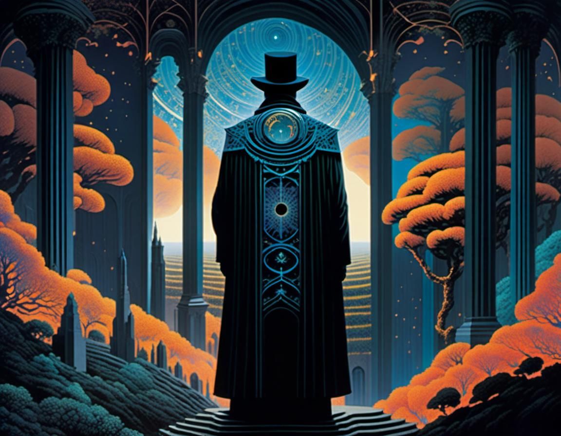 Surreal Fractal Figure in Ethereal Landscape