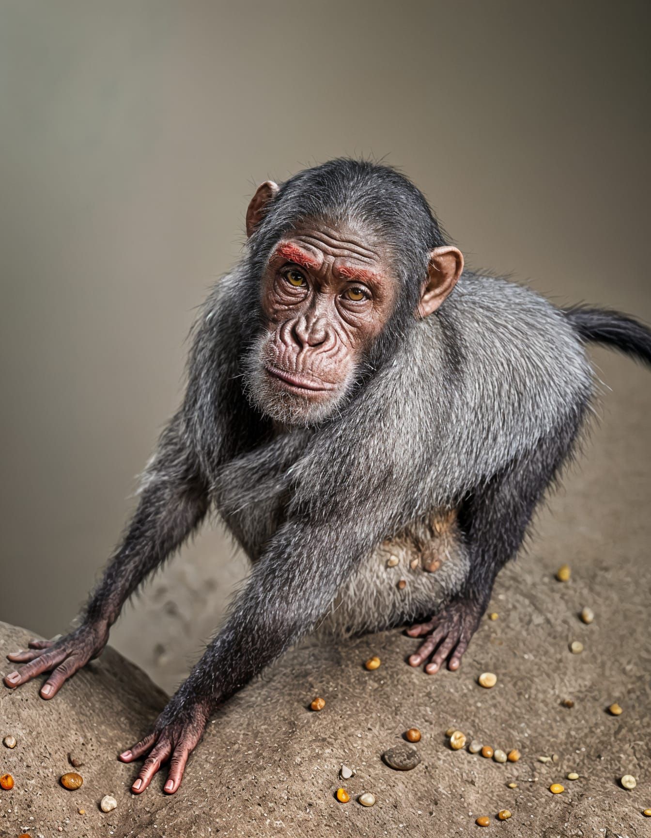 Professional Portrait of a Chimpanga with Bokeh Effect