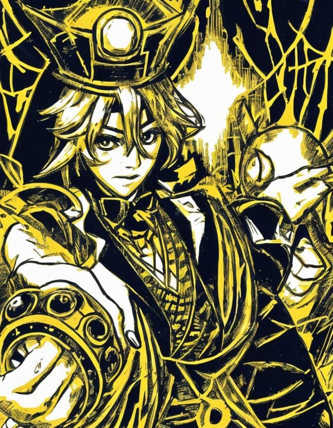 Pikachu in Tuxedo and Top Hat: Pixelated Anime Style