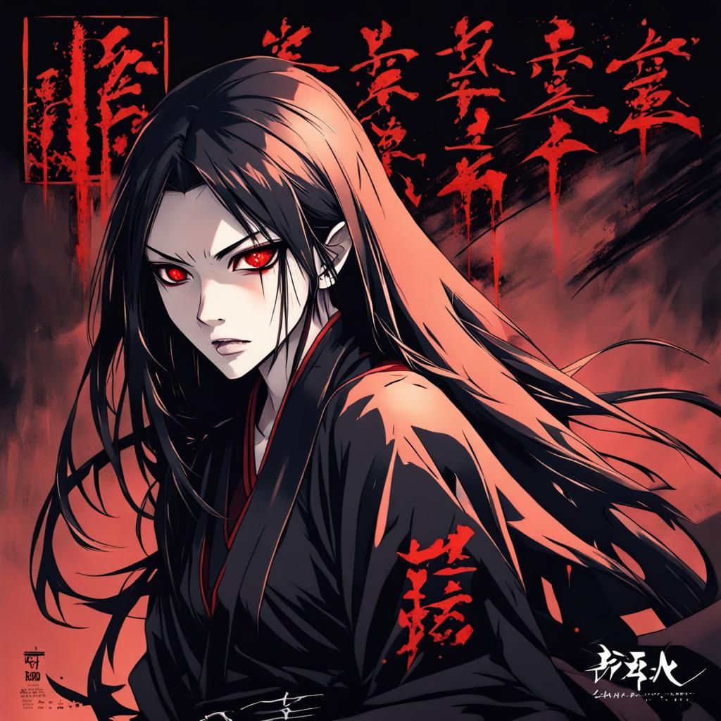 Anime Vampire Shinobi in Dark Fantasy Style