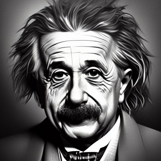 Detailed Portrait of Albert Einstein in Digital Art