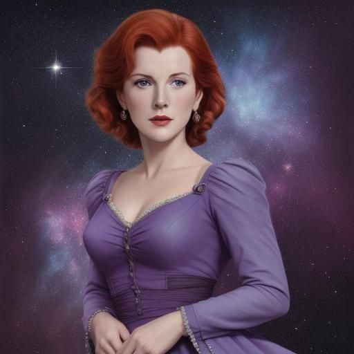 Maureen O'Hara as Nebula Art Portrait