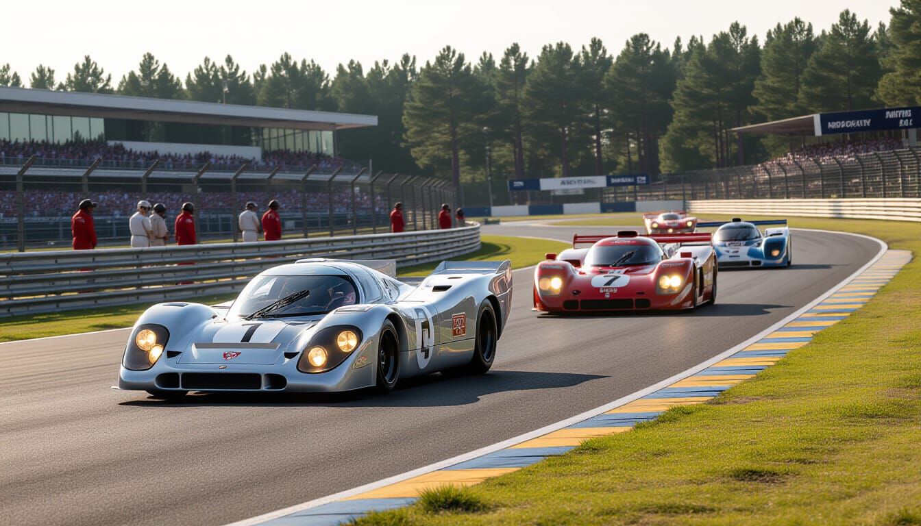 Porsche and Ferrari Race at Le Mans