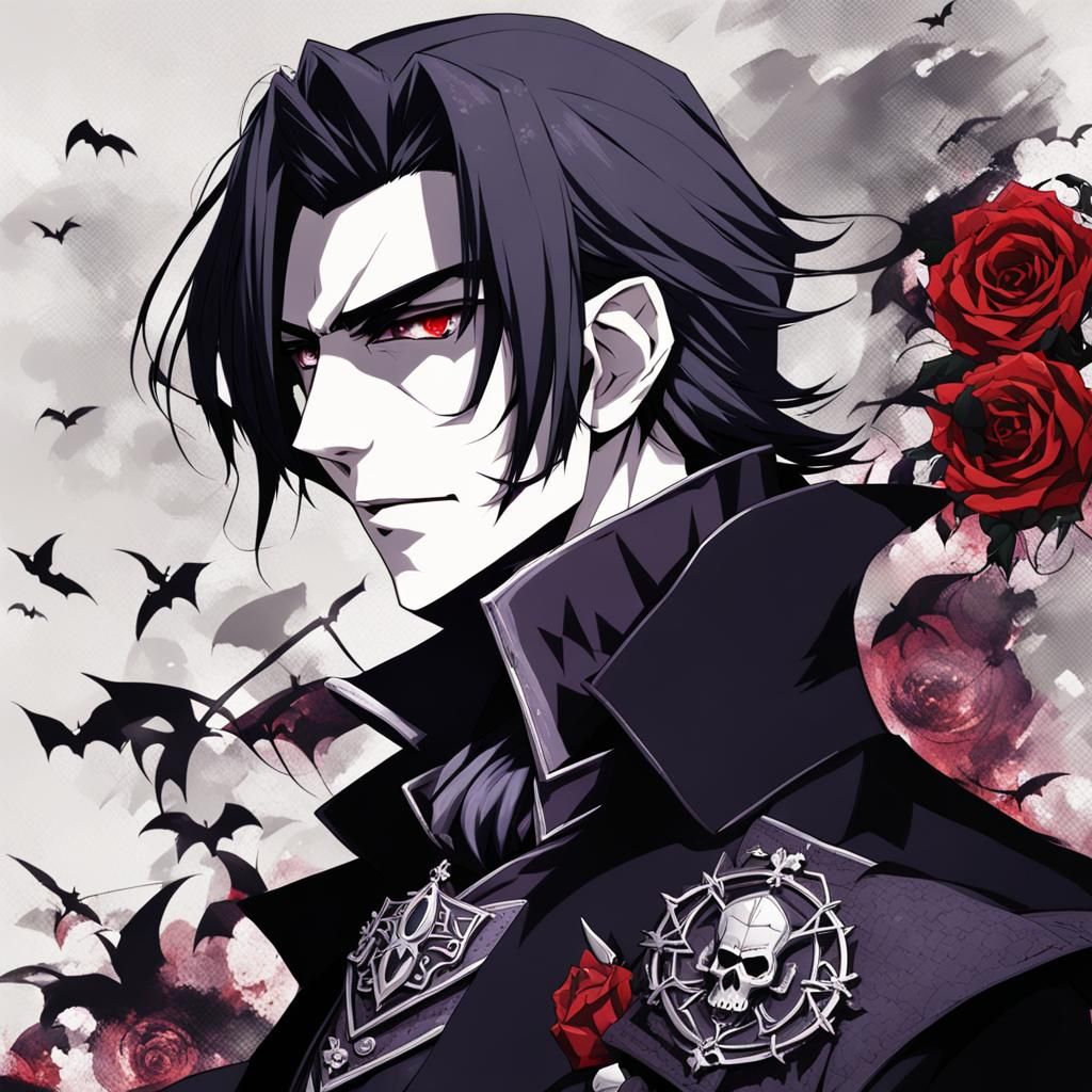 Count Strahd von Zarovich as Modern Goth Anime Art