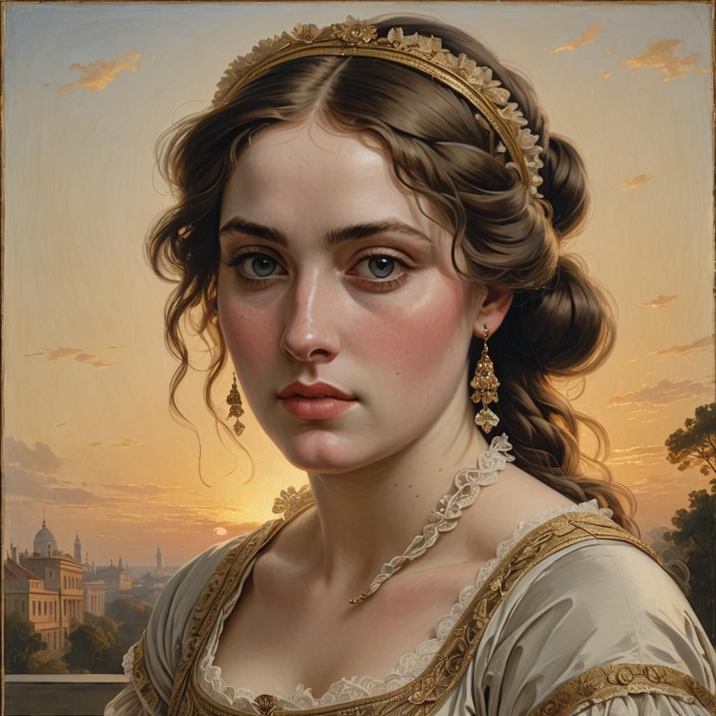 Elegant Neoclassical Portrait of Adele de Fleurie