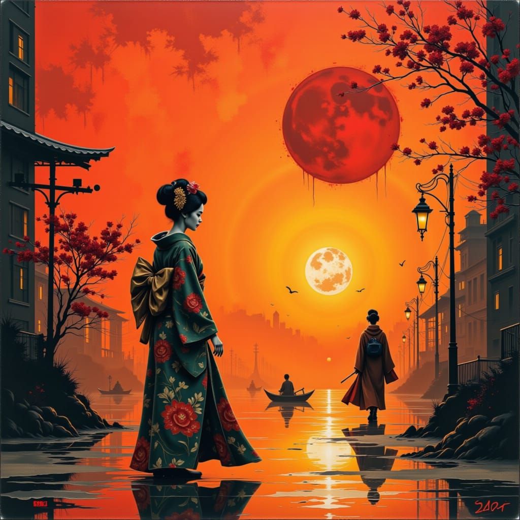 Geisha sunset,,,,,,,,