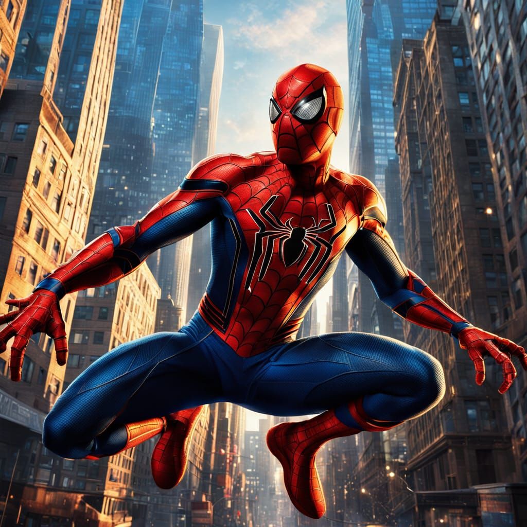 Spider-Man Swings Through City in Comic Book Style
