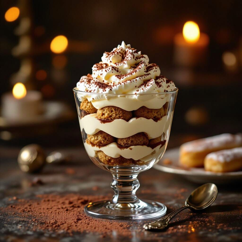 Elegant Tiramisu Still Life in Italian Style