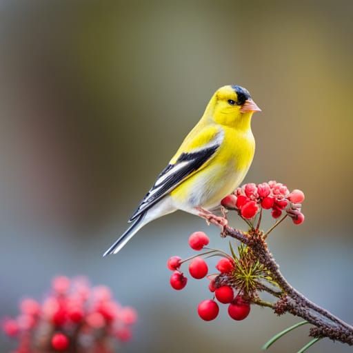 American Goldfinch Portrait in Natural Light