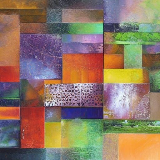 Abstract Fantasy Art with Jewels in Oil Paint