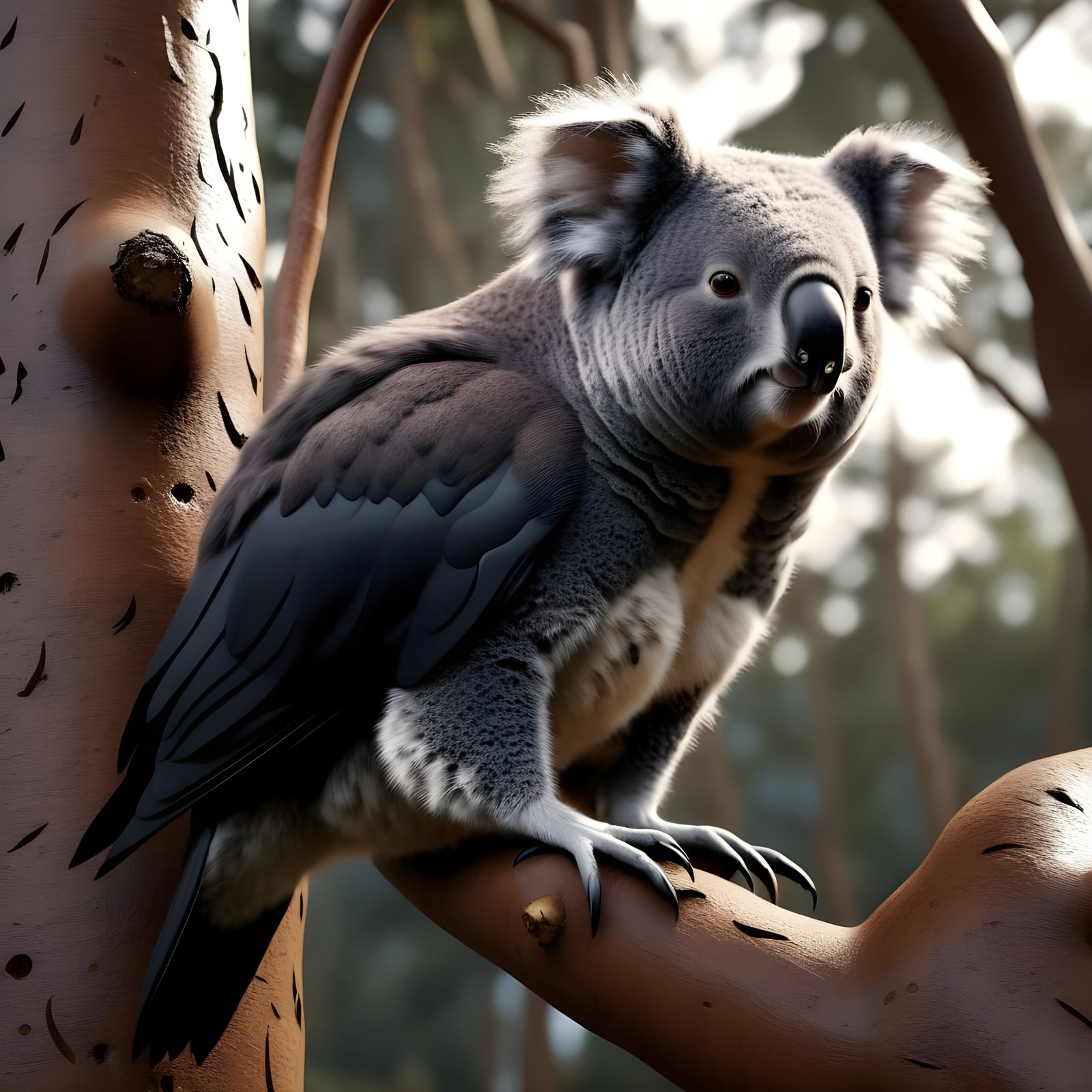 Mysterious Tasmanian Woodland Creature Sits on Oak Tree