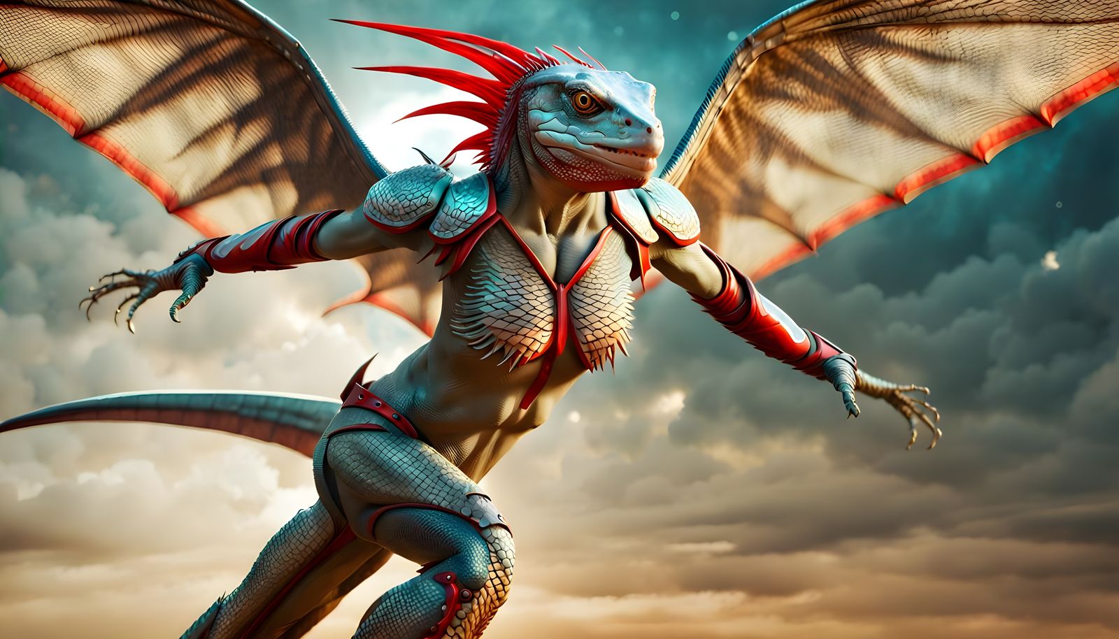 Lizard-human hybrid angel