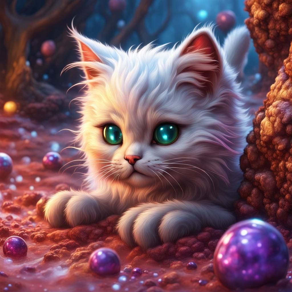 Sugar-Coated Kitty: Detailed Matte Painting